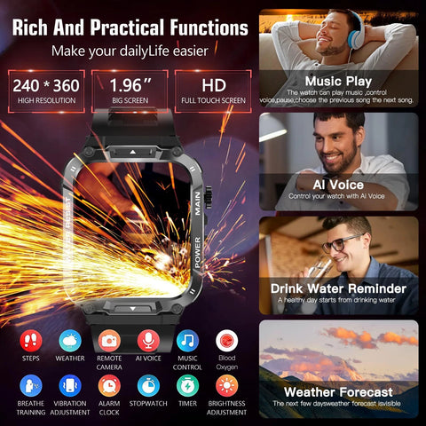 Hvlgmrc Smart Watch – Full Touch Screen Fitness Tracker (Black)