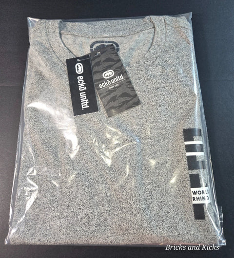 Ecko Unltd Men's Heathered Grey Marled Logo T-Shirt NWT