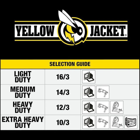 Yellow Jacket 100 Ft. Outdoor Extension Cord, 10/3 SJTW, Yellow