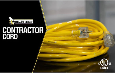 Yellow Jacket 100 Ft. Outdoor Extension Cord, 10/3 SJTW, Yellow