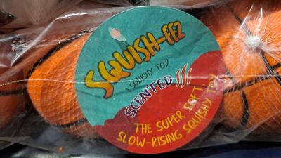 Squish-Eez Jumbo Sports 4" Basketball Scented Slow Rising Squishy Toy – 20 Count