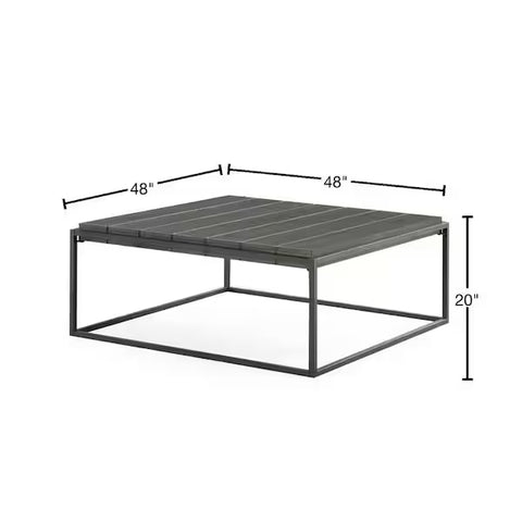 Tekoa 48 in. Walnut Large Square Wood Coffee Table