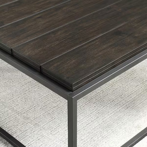 Tekoa 48 in. Walnut Large Square Wood Coffee Table