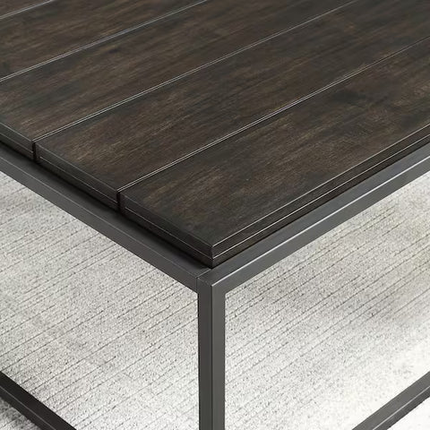 Tekoa 48 in. Walnut Large Square Wood Coffee Table